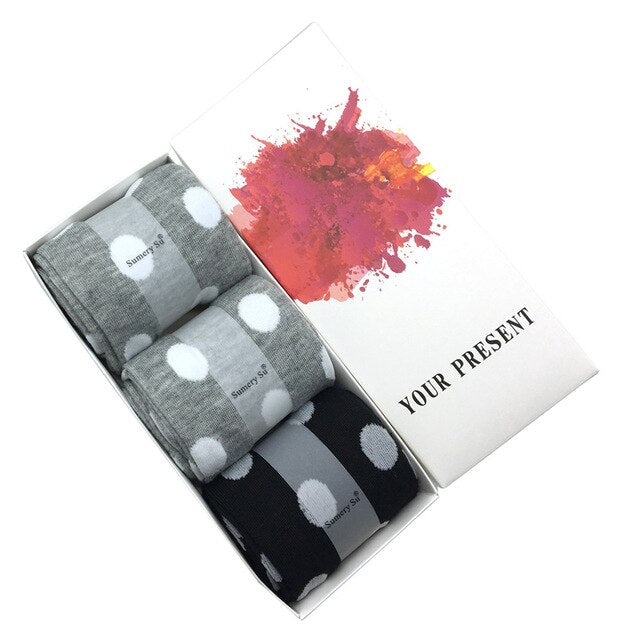 Polka Dot Thigh High Socks for Women in Gift Box