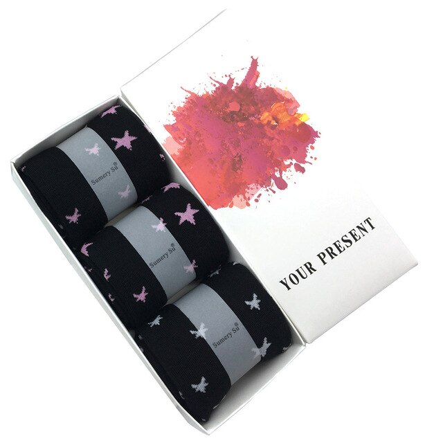 3-pair Gift Box with Star-Shaped High Thigh Socks