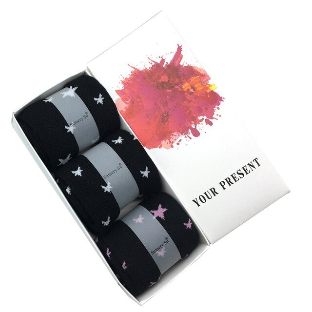 Star-Shaped Thigh High Women's Socks in Gift Box