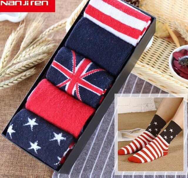 Rabbit Wool American & British Flag Socks