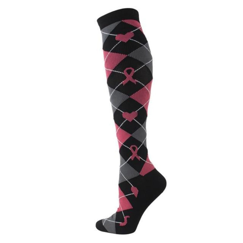 Argyle nursing compression socks 