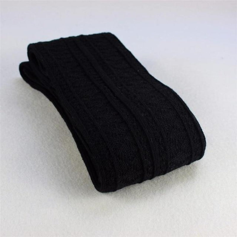 Black thigh high cotton socks