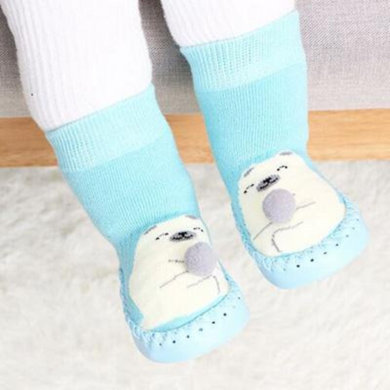 Light Blue Baby Sock Booties