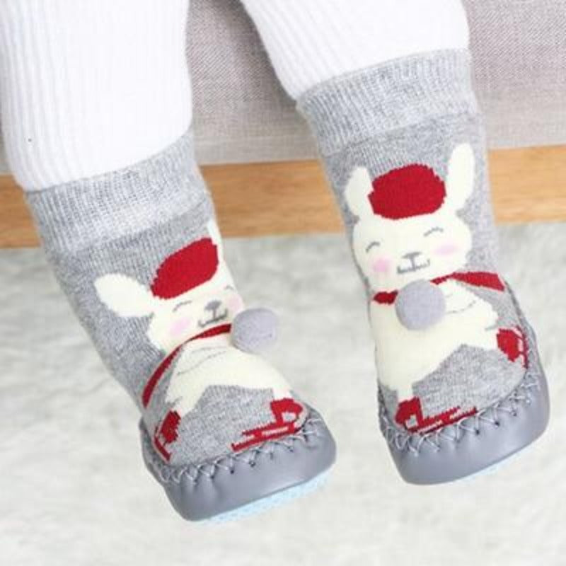 Gray Baby Sock Booties