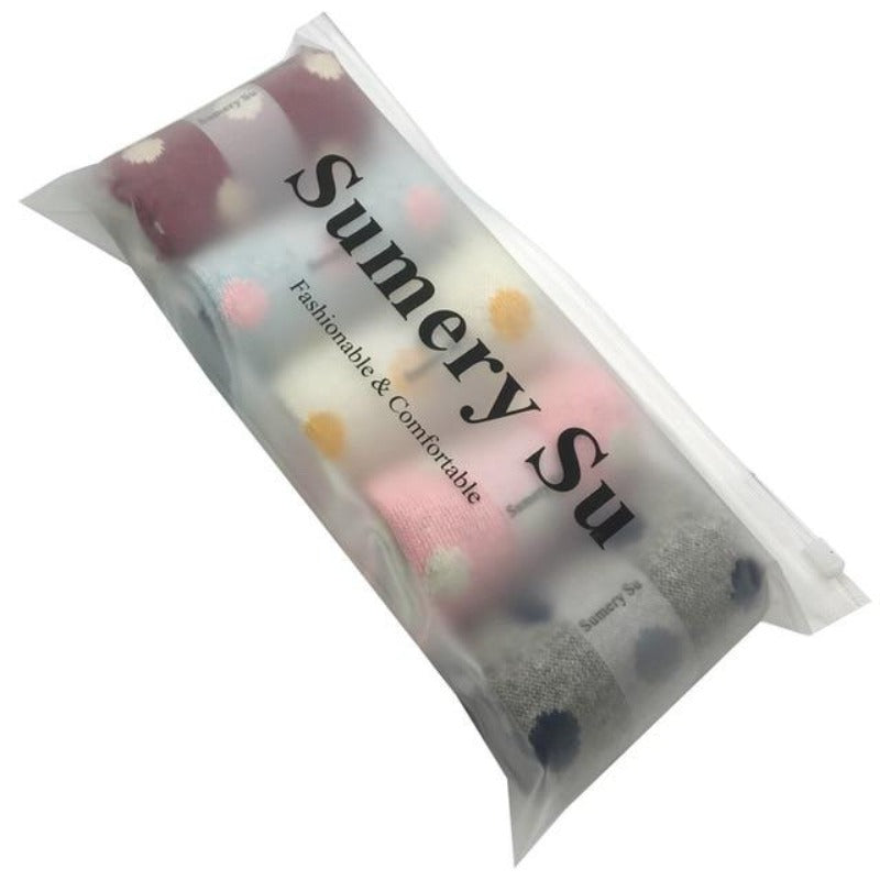 Women's Warm Polka Dot Cashmere Socks in Gift Bag