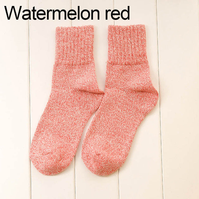 Watermelon red cashmere socks for women