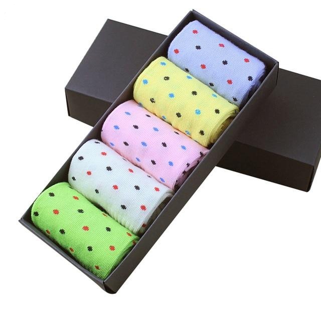 women's solid color socks with dots